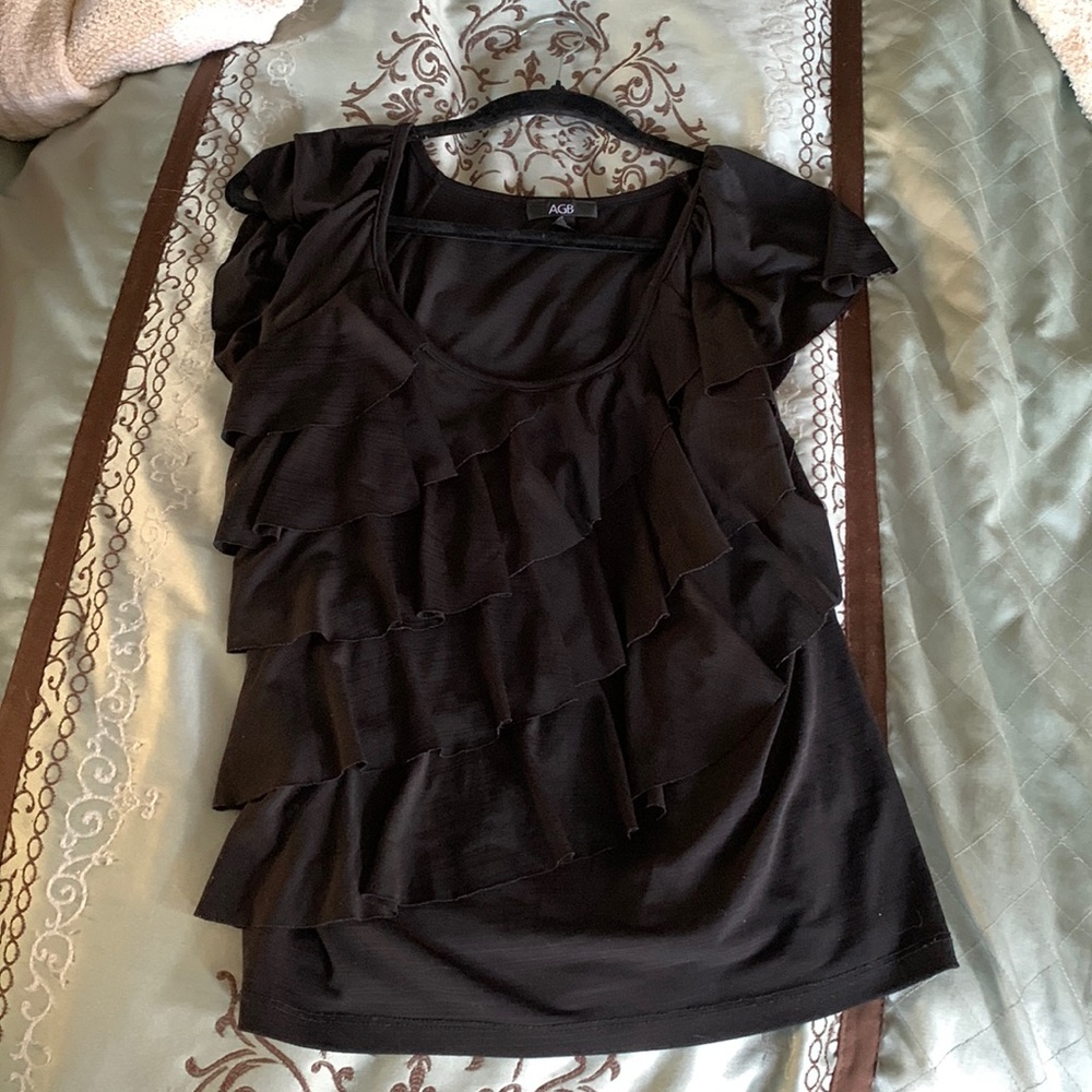 Black ruffle top